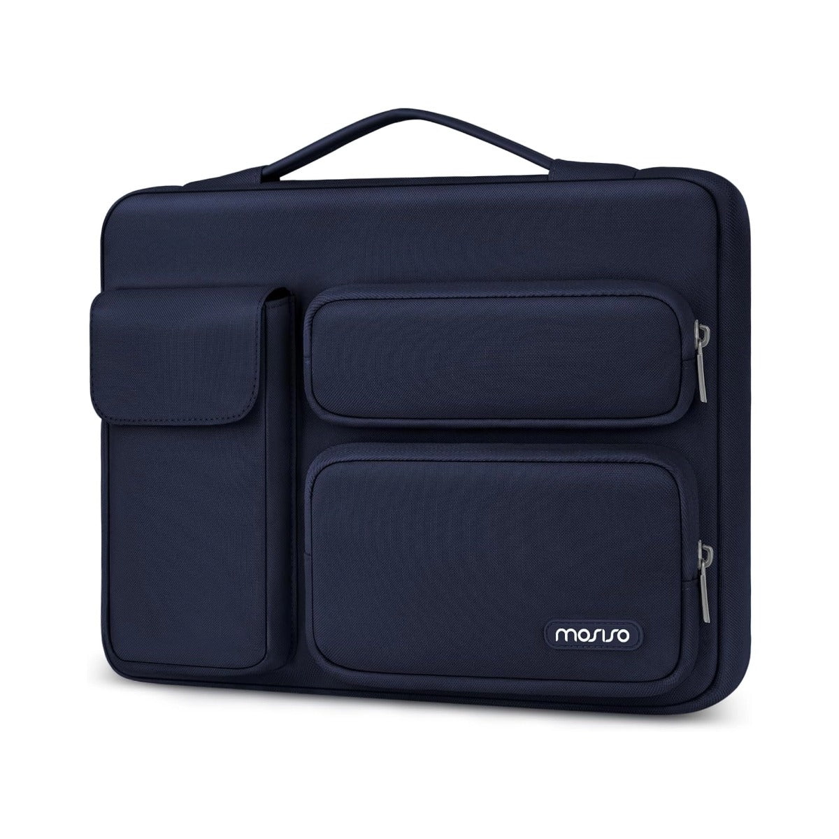 Mosiso 360 Protective Laptop Case 13-17.3 Inch — Side Open Anti-Drop Bag with 2 Raised & 1 Flapover Pockets for MacBook, HP, Dell, Lenovo