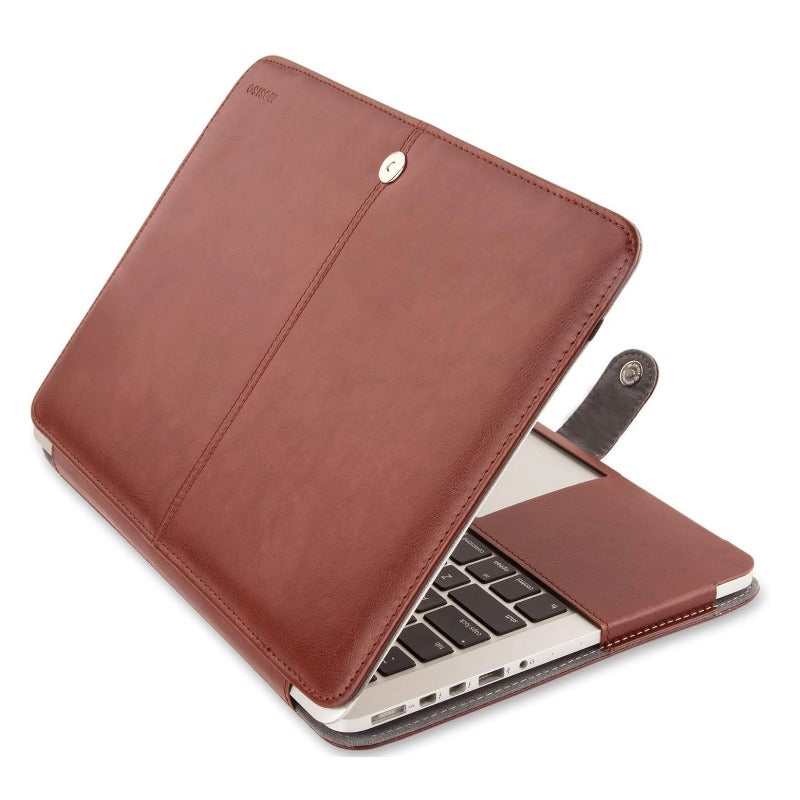 MOSISO Compatible with MacBook Pro 15 inch Retina (A1398, Version 2015/2014/2013/end 2012), PU Leather Portfolio Protective Stand Cover Sleeve