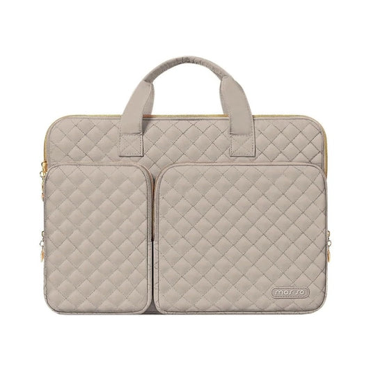 MOSISO 360 Protective Square Quilted Laptop Sleeve with 2 Pockets, Handle & Belt, Fits 13–16 Inch MacBook M1-M5 HP Acer Dell Lenovo Notebook