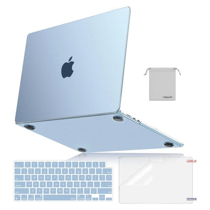 MOSISO Matte Anti-Fingerprint 4-in-1 Hard Shell Kit for MacBook Air 15 Inch M2-M5 — A3448/A3241/A3114/A2941, with Keyboard Cover, Screen Film & Storage Pouch