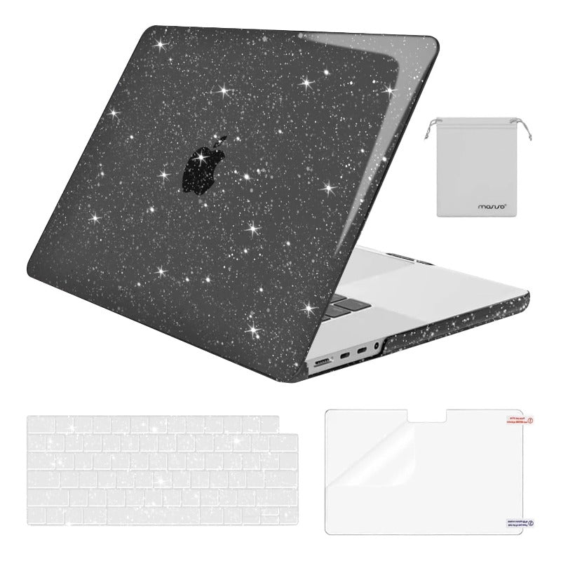 MOSISO Compatible with MacBook Pro 16 inch Case M5-M1 2026-2021 A3429 A3428 A3403 A3186 A2991 A2780 A2485 Pro Max, Sparkly Glitter Shell&Keyboard Cover&Screen Film&Pouch