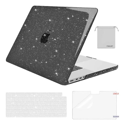 MOSISO Compatible with MacBook Pro 16 inch Case M5-M1 2026-2021 A3429 A3428 A3403 A3186 A2991 A2780 A2485 Pro Max, Sparkly Glitter Shell&Keyboard Cover&Screen Film&Pouch