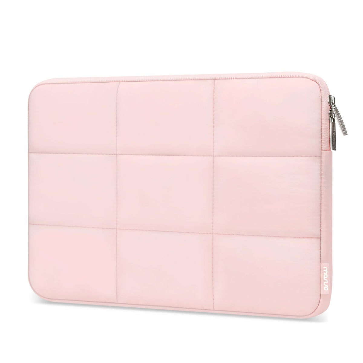 MOSISO Rectangle‑Quilted Puffy Women Laptop Sleeve,13‑16‑Inch,Water‑Repellent‑Polyester,Dual‑Metal‑Zipper & Fleece‑Lining