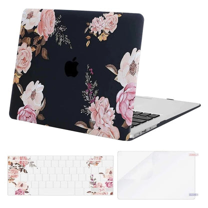 MOSISO Compatible with MacBook Air 13 inch Case Plastic Peony Hard Shell Case & Keyboard Cover & Screen Protector