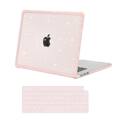 MOSISO Compatible with MacBook Air 15 inch Case 2026-2023 M5-M2 A3448 A3241 A3114 A2941,Anti-Cracking&Anti-Fingerprint Heavy Duty Glitter Plastic Hard Case with TPU Bumper&Keyboard Cover