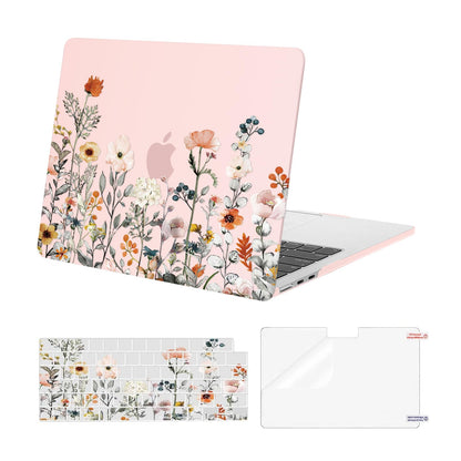 MOSISO Compatible with MacBook Air 13 inch Case M5-M2 2026-2022 A3449 A3240 A3113 A2681, Plastic Garden Flowers Hard Shell&Keyboard Cover&Screen Film for MacBook Air 13.6