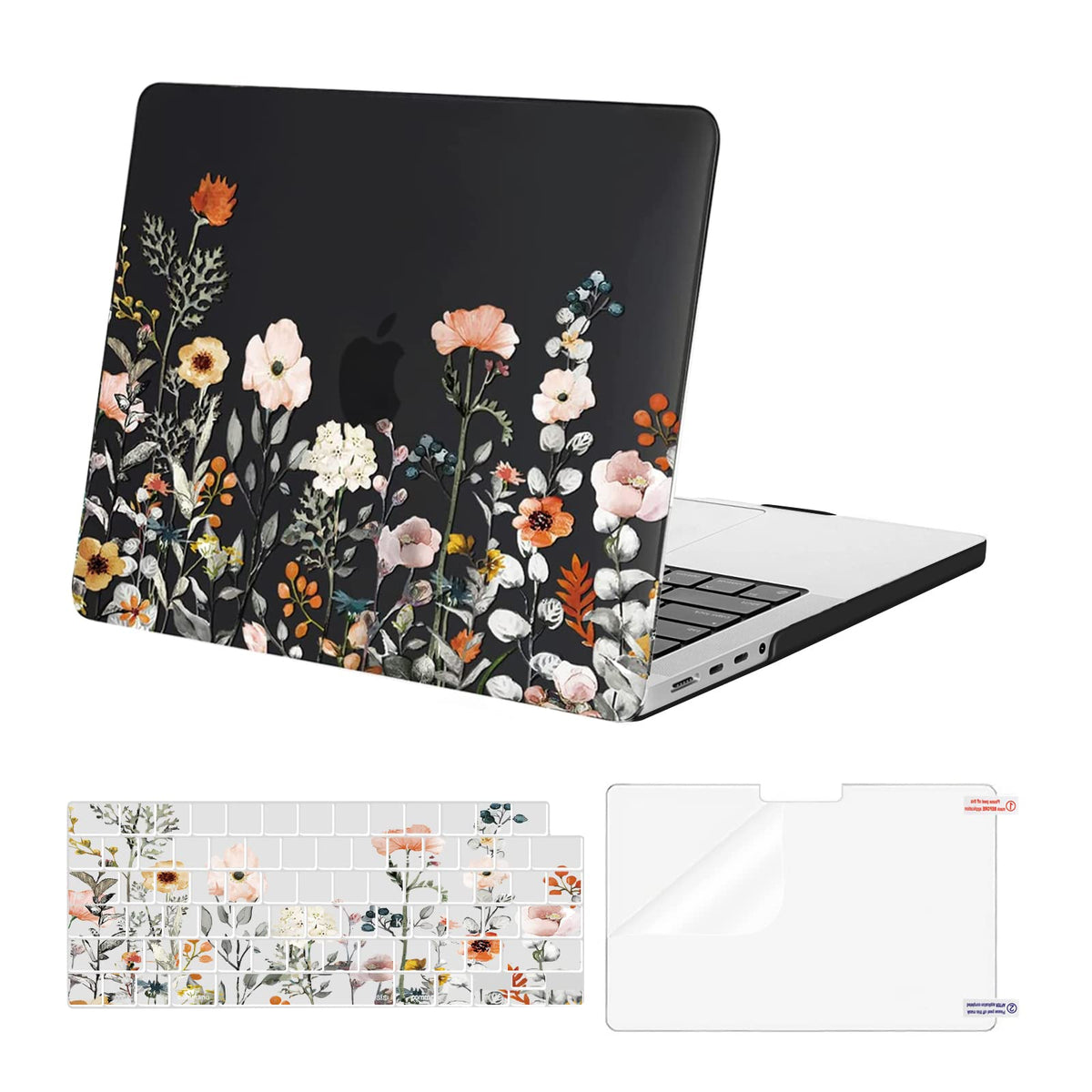 MOSISO Compatible with MacBook Pro 14 inch Case M5-M1 2026-2021 A3427 A3426 A3434 A3112 A3185 A3401 A2918 A2992 A2779 A2442, Garden Flowers Shell Case&Keyboard Cover&Screen Film
