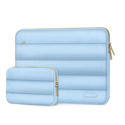 MOSISO Soft Puffy Polyester Horizontal Laptop Sleeve with Detachable Accessory Pouch, Fits 13–16 Inch MacBook M1-M5 HP Dell ASUS Lenovo Notebook