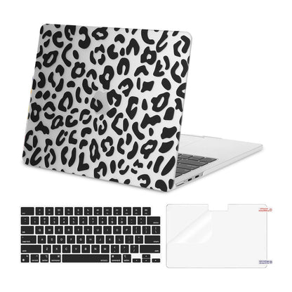Mosiso Leopard Grain 3-in-1 Protective Kit for MacBook Air 13.6 — Hard Shell, Spill-Proof Keyboard Skin & HD Screen Film (A2681, A3113, A3240)
