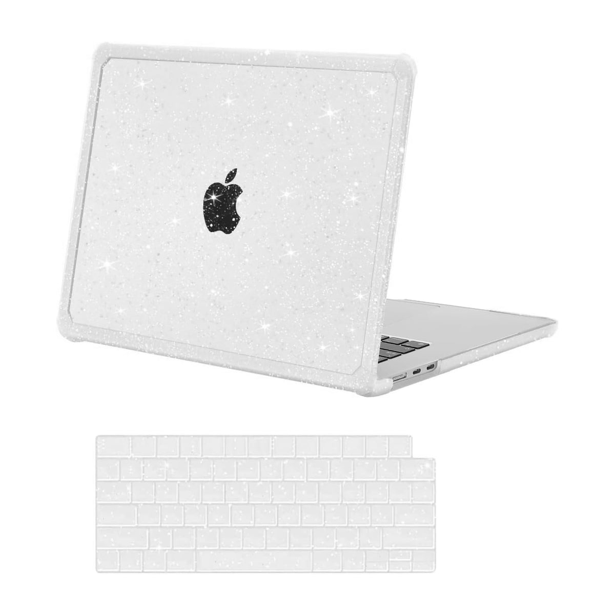 MOSISO Compatible with MacBook Air 15 inch Case 2026-2023 M5-M2 A3448 A3241 A3114 A2941,Anti-Cracking&Anti-Fingerprint Heavy Duty Glitter Plastic Hard Case with TPU Bumper&Keyboard Cover