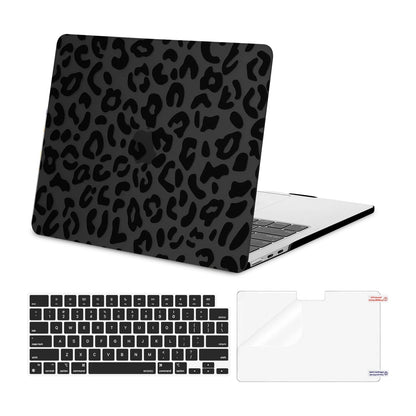Mosiso Leopard Grain 3-in-1 Protective Kit for MacBook Air 13.6 — Hard Shell, Spill-Proof Keyboard Skin & HD Screen Film (A2681, A3113, A3240)