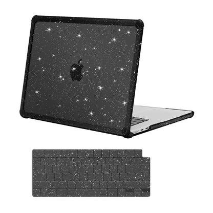 MOSISO Compatible with MacBook Air 15 inch Case 2026-2023 M5-M2 A3448 A3241 A3114 A2941,Anti-Cracking&Anti-Fingerprint Heavy Duty Glitter Plastic Hard Case with TPU Bumper&Keyboard Cover