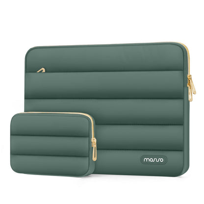 MOSISO Soft Puffy Polyester Horizontal Laptop Sleeve with Detachable Accessory Pouch, Fits 13–16 Inch MacBook M1-M5 HP Dell ASUS Lenovo Notebook
