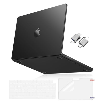 MOSISO Compatible with MacBook Pro 14 inch Case 2026-2021 M5-M1 A3112 A3185 A3401 A2918 A2992 A2779 A2442,Ultra-Thin Natural Original Hard Case&Keyboard Skin&Screen Film&Type C