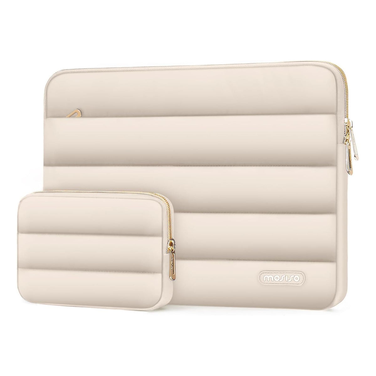 Mosiso Puffy 2-in-1 Tablet Sleeve 9-11 Inch — Quilted Shockproof Case with Accessory Pouch for iPad Pro/Air, Galaxy Tab & Surface Go