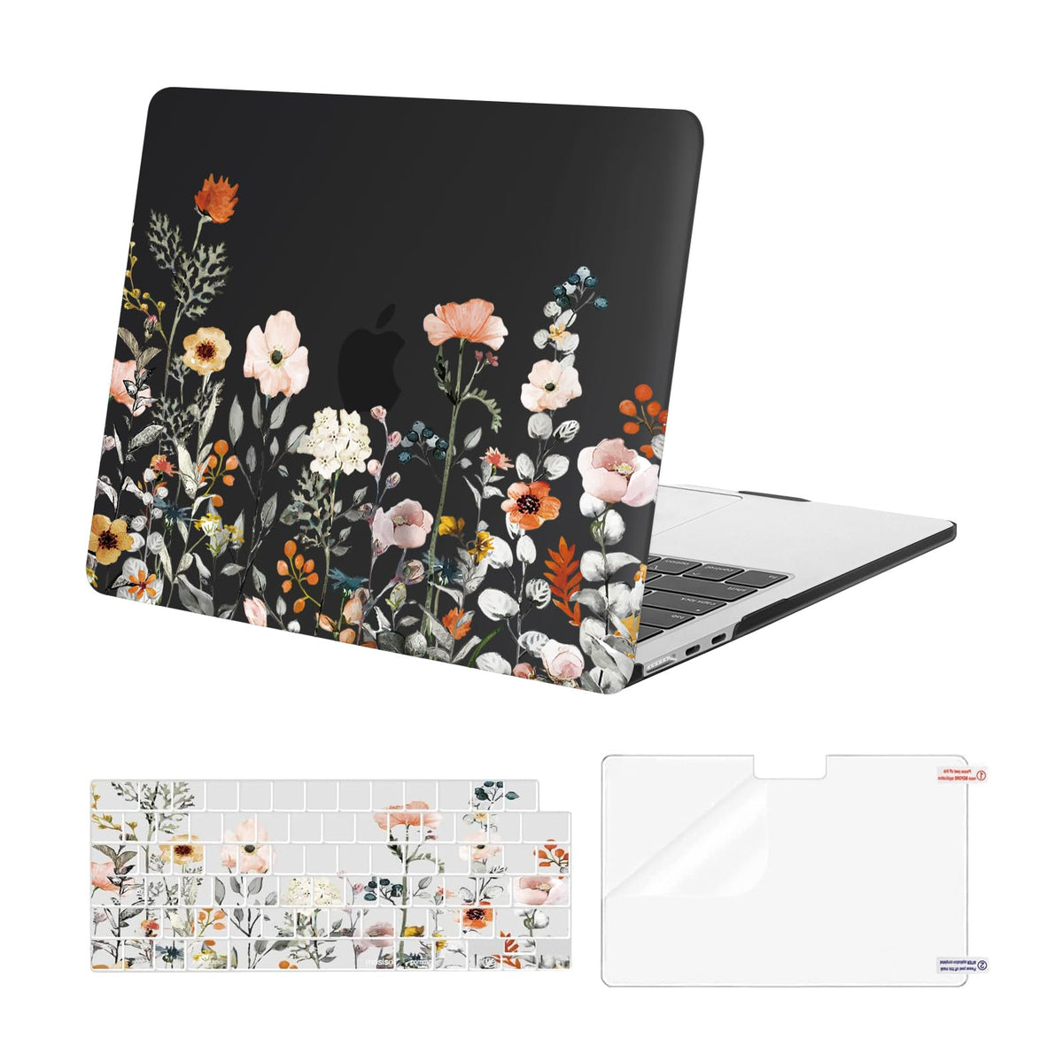 MOSISO Compatible with MacBook Air 13 inch Case M5-M2 2026-2022 A3449 A3240 A3113 A2681, Plastic Garden Flowers Hard Shell&Keyboard Cover&Screen Film for MacBook Air 13.6