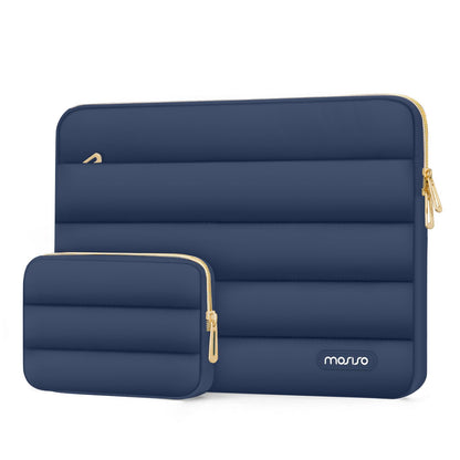 MOSISO Soft Puffy Polyester Horizontal Laptop Sleeve with Detachable Accessory Pouch, Fits 13–16 Inch MacBook M1-M5 HP Dell ASUS Lenovo Notebook
