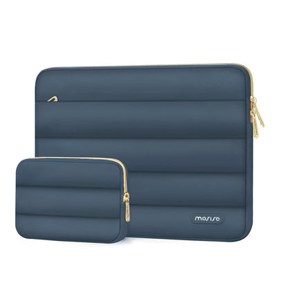 MOSISO Soft Puffy Polyester Horizontal Laptop Sleeve with Detachable Accessory Pouch, Fits 13–16 Inch MacBook M1-M5 HP Dell ASUS Lenovo Notebook