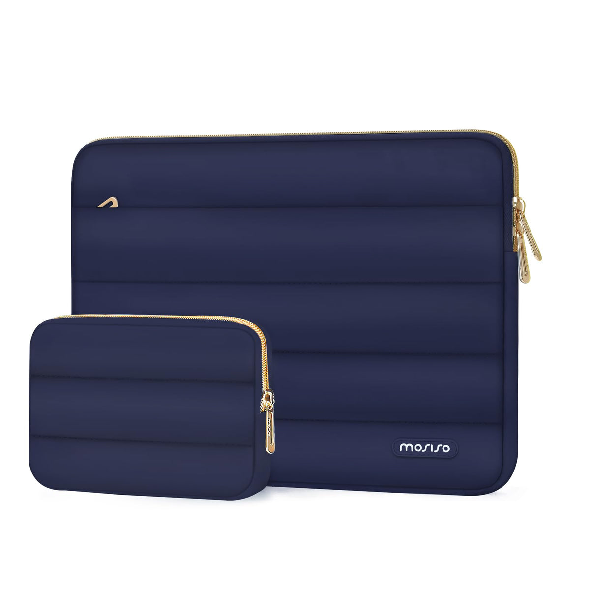MOSISO Soft Puffy Polyester Horizontal Laptop Sleeve with Detachable Accessory Pouch, Fits 13–16 Inch MacBook M1-M5 HP Dell ASUS Lenovo Notebook