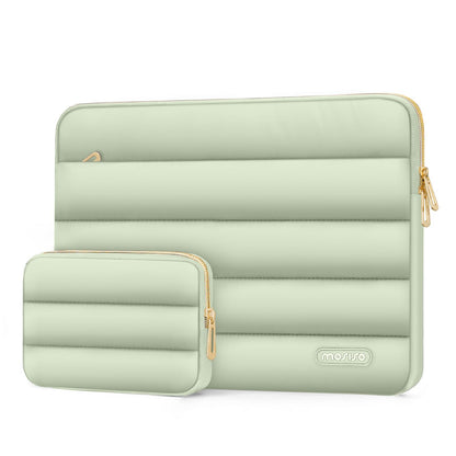 MOSISO Soft Puffy Polyester Horizontal Laptop Sleeve with Detachable Accessory Pouch, Fits 13–16 Inch MacBook M1-M5 HP Dell ASUS Lenovo Notebook