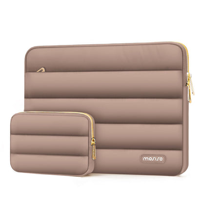 MOSISO Soft Puffy Polyester Horizontal Laptop Sleeve with Detachable Accessory Pouch, Fits 13–16 Inch MacBook M1-M5 HP Dell ASUS Lenovo Notebook