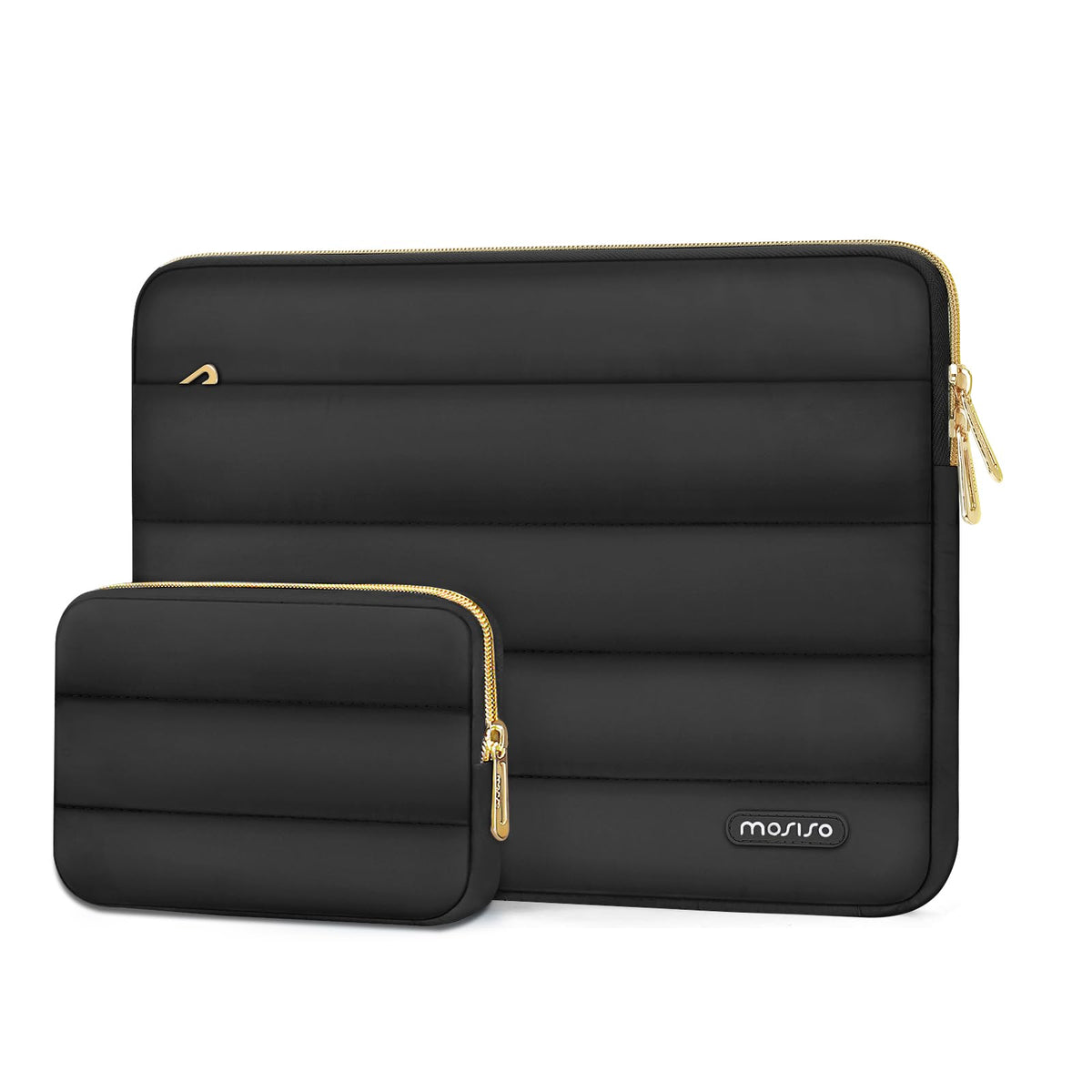 MOSISO Soft Puffy Polyester Horizontal Laptop Sleeve with Detachable Accessory Pouch, Fits 13–16 Inch MacBook M1-M5 HP Dell ASUS Lenovo Notebook