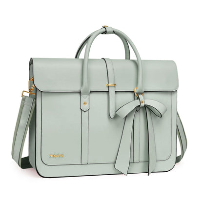 MOSISO Bowknot Convertible Women's PU Leather Laptop Bag – 4-in-1 Handbag, Backpack, Messenger & Briefcase, Fits 14/16/17.3" MacBook & PC Laptops