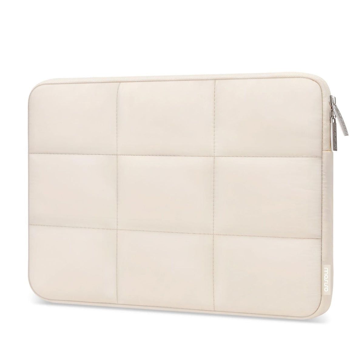 MOSISO Rectangle‑Quilted Puffy Women Laptop Sleeve,13‑16‑Inch,Water‑Repellent‑Polyester,Dual‑Metal‑Zipper & Fleece‑Lining