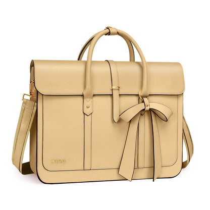 MOSISO Bowknot Convertible Women's PU Leather Laptop Bag – 4-in-1 Handbag, Backpack, Messenger & Briefcase, Fits 14/16/17.3" MacBook & PC Laptops